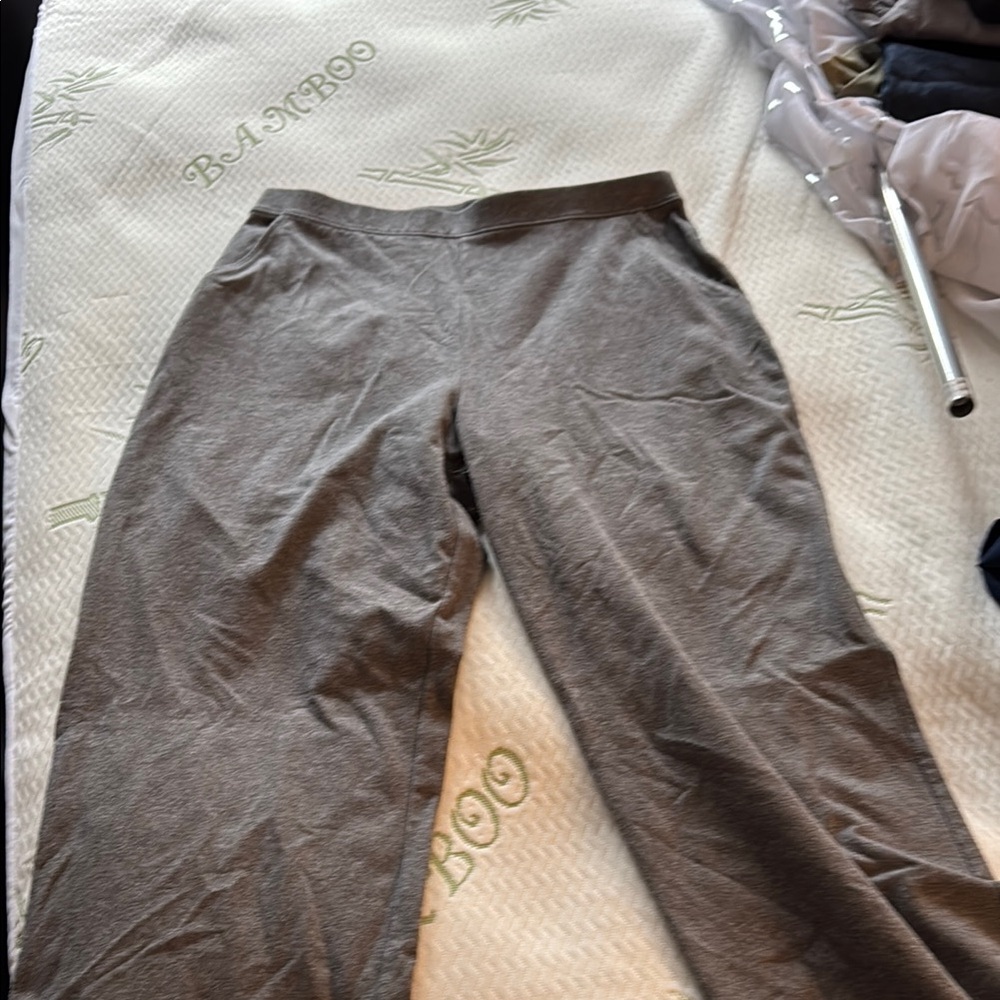 L.L. Bean Gray Straight-Leg Trousers Lightweight